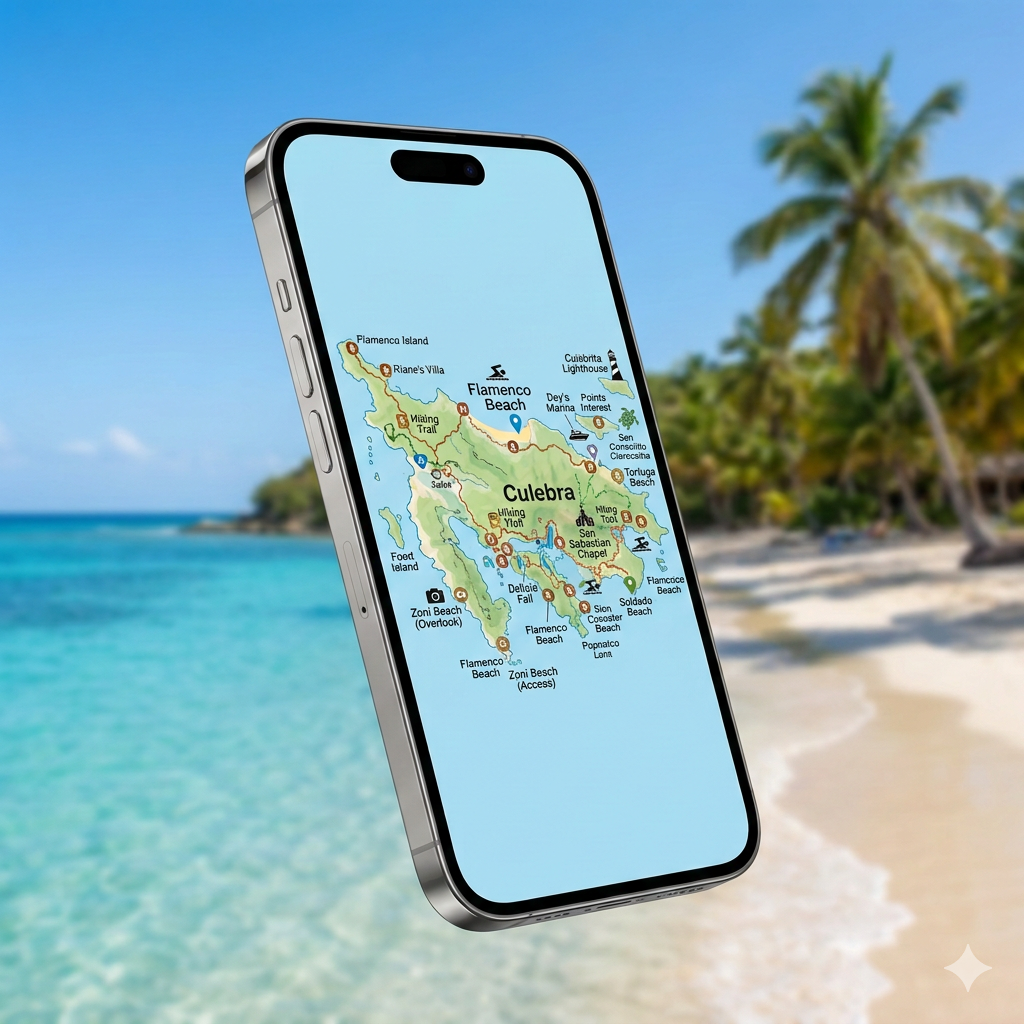 Culebra interactive map on iPhone